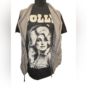 Dolly Parton Tee & Max Jeans Vest, Size Small